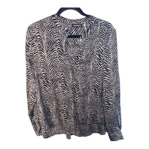Repeat Zebra Pattern Blouse - Black and White